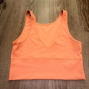 Lululemon Athletica orange ribbed sports bra